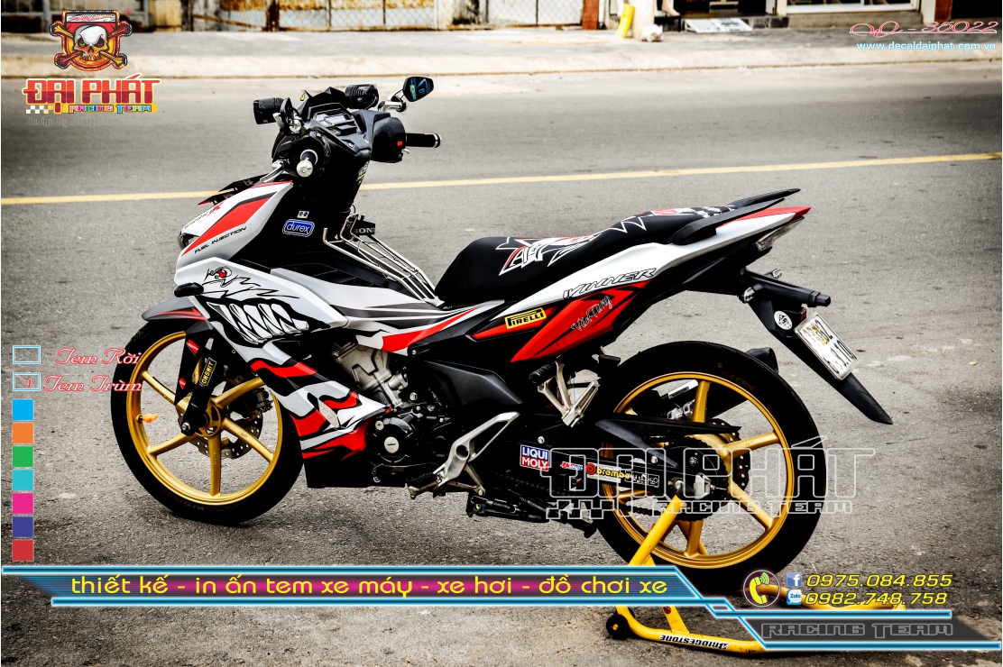 Tem Trùm Winner X 150 Cá Mập Đỏ Bạc - W-35022