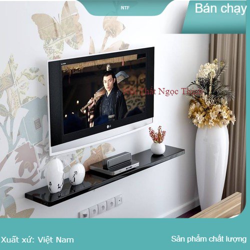Kệ gỗ thanh ngang treo tường kích thước 100 sâu 20cm gỗ dày