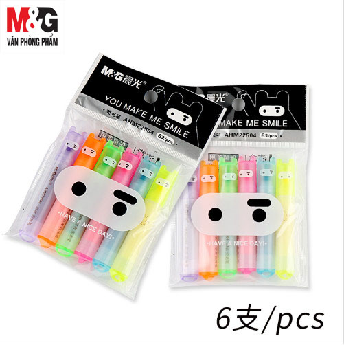 [HCM]Bộ 6 bút dạ quang M&G AHM22504 dễ thương