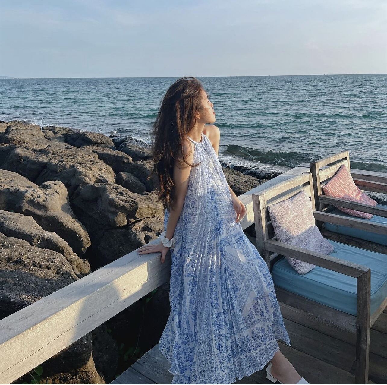 Váy dập li Swan dress