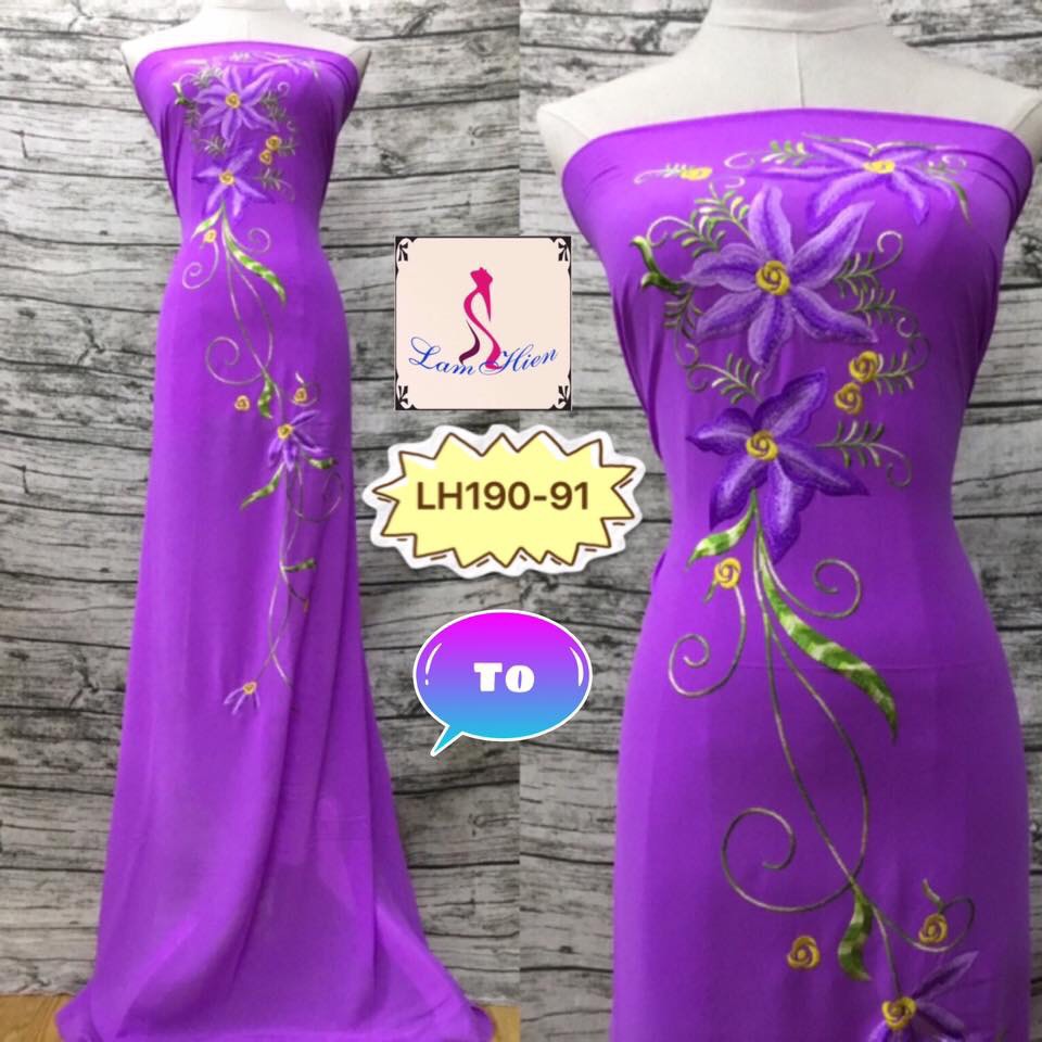 Vải may áo dài thêu LH190