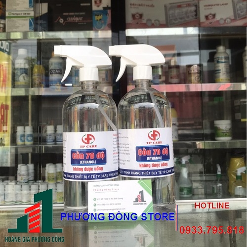 Cồn 70 độ chai 1 lít có vòi xịt