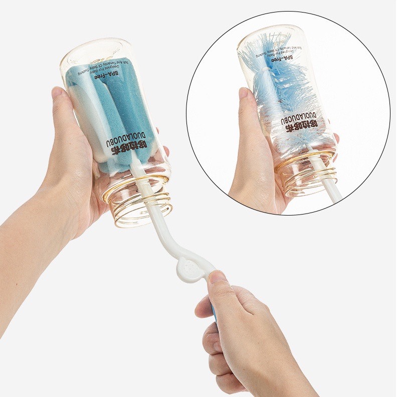 Bộ 5 cọ rửa bình sữa, núm ty và ống hút cho bé