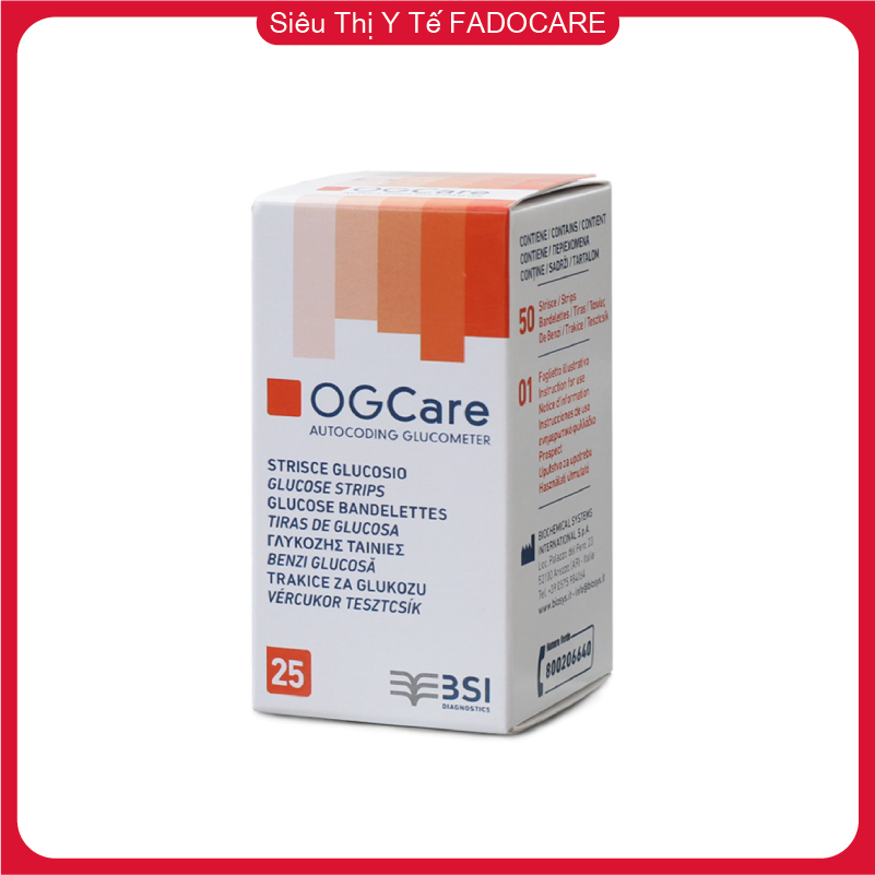 Que thử đường huyết OGCare (Hộp 25 que)