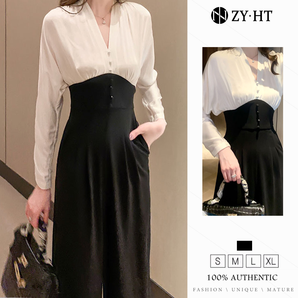 ZYHT eravogue Áo liền quần nữ ống rộng Jumpsuit lưng cao jumpsuit dài tay jumpsuit thời trang Áo liền quần sexy áo liền quần công sở áo liền quần nữ 4426