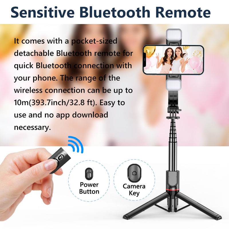 Gậy selfie gấp hợp kim nhôm L13d có chân máy bluetooth không dây có thể gập lại với điều khiển từ xa để điều khiển từ xa giao hàng nhanh tận nơi