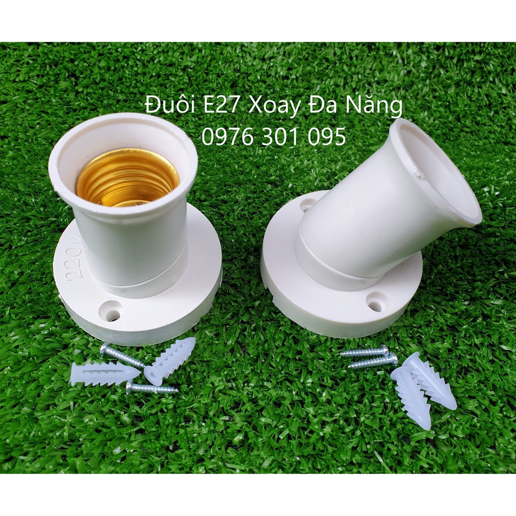 Đuôi đèn e27 gắn tường xoay đa năng