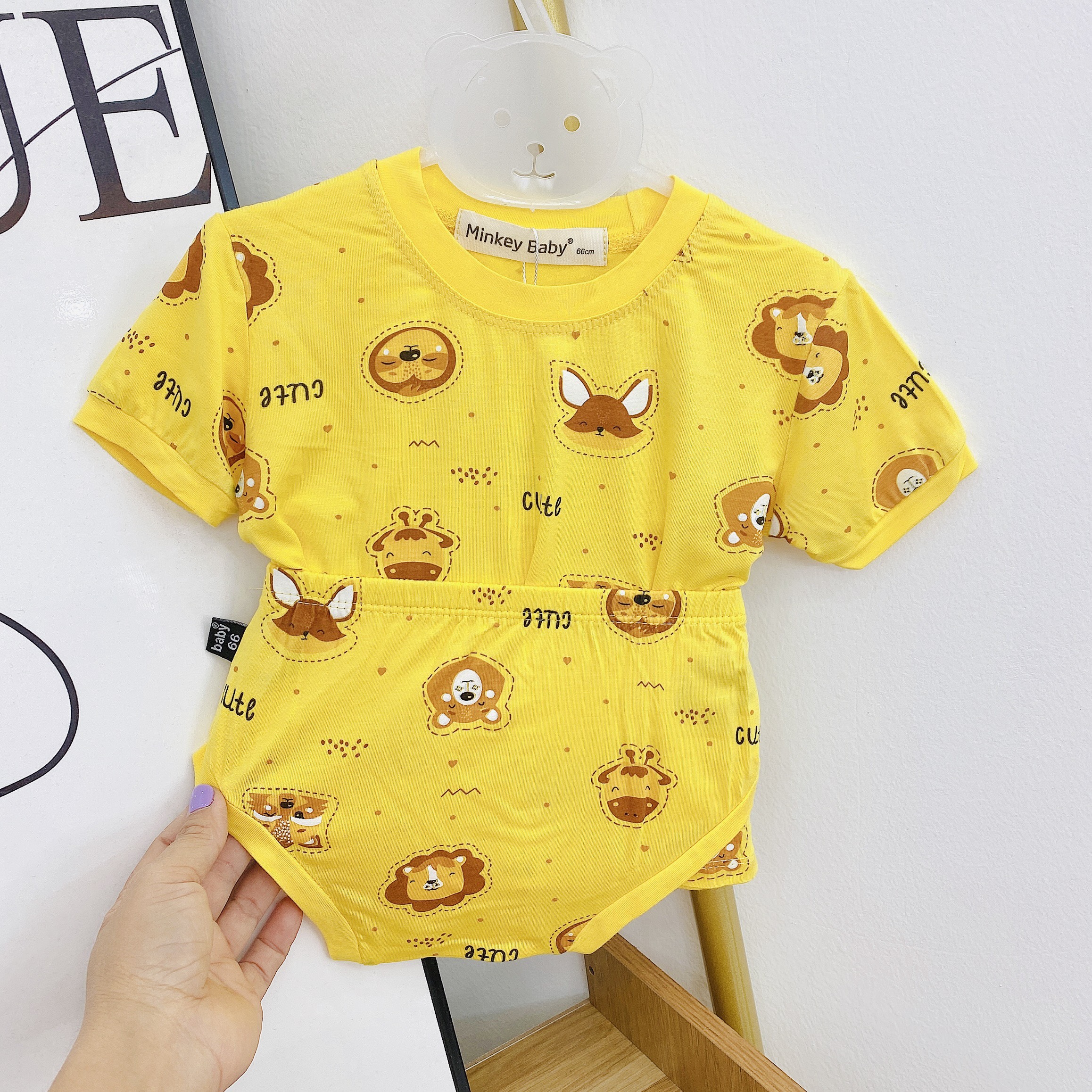 *𝔽𝕣𝕖𝕖 𝕊𝕙𝕚𝕡*Bộ Cộc Chip Sơ Sinh Chất Thun Lạnh Hàng Minky Mom In Họa Tiết Mặt Cười - Động Vật Bé Trai ,Bé Gái Miney Baby