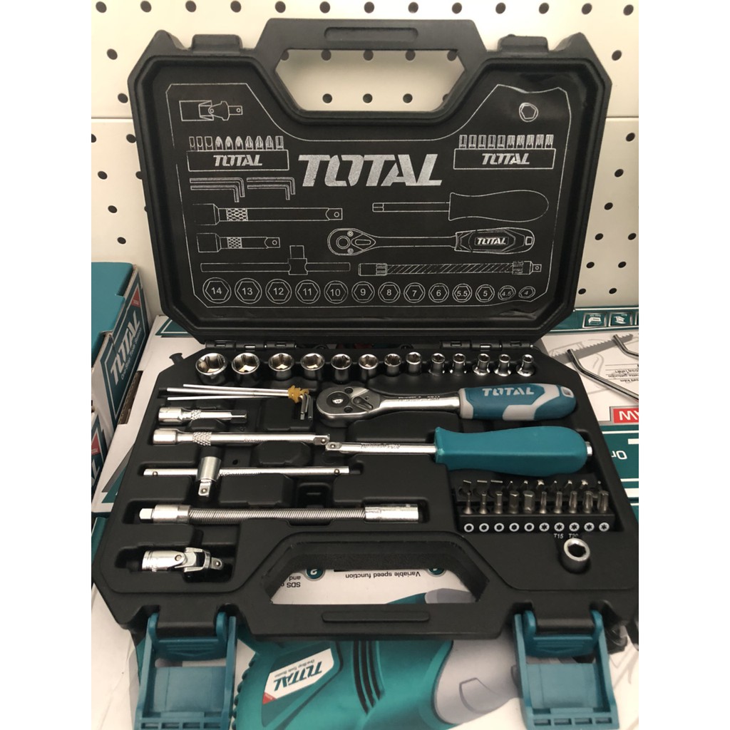 4-14mm Bộ tuýp 1/4inch 45 chi tiết Total THT141451