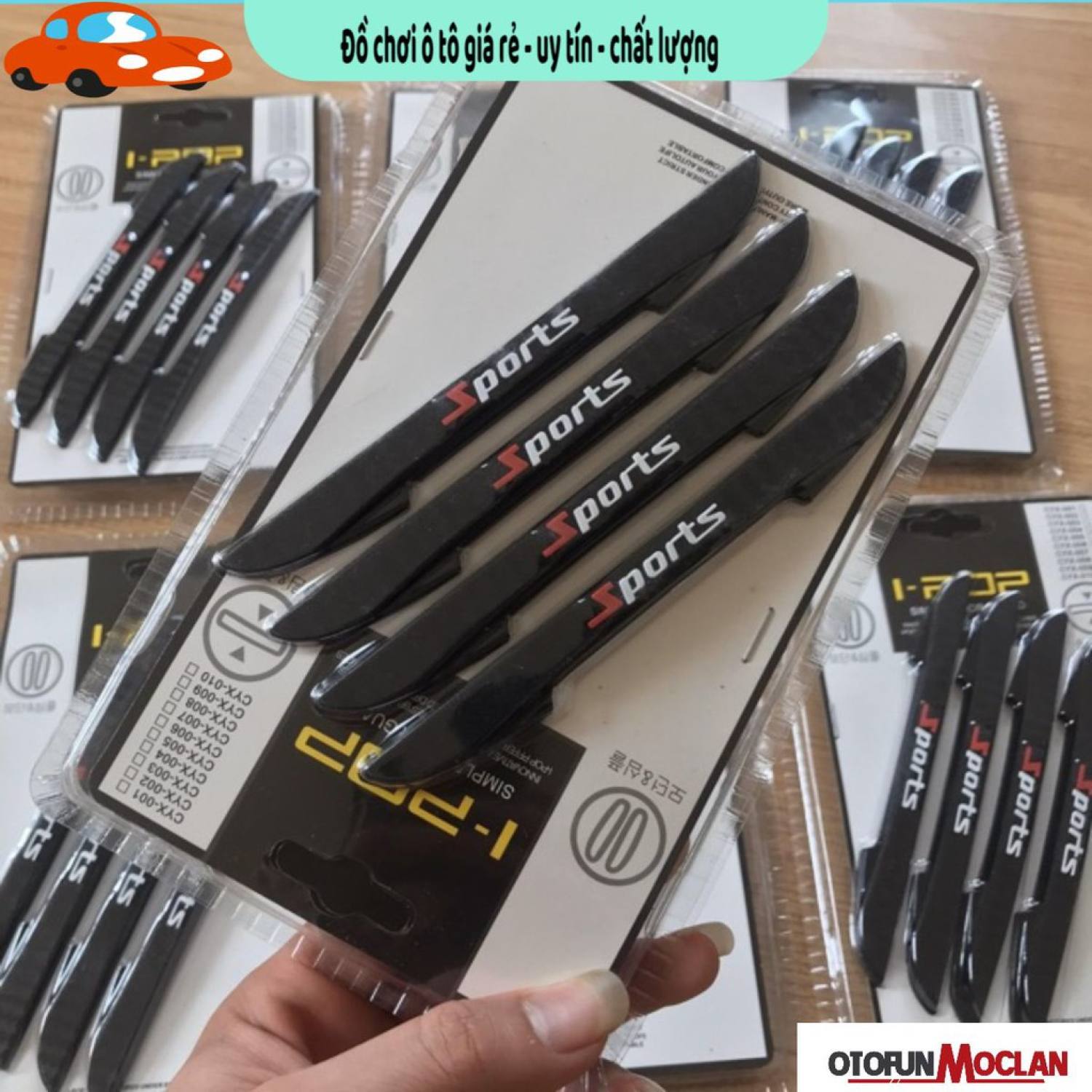 Bộ 4 miếng dán sport chống va đập cánh cửa - miếng dán cao su chống va đập gương và cánh cửa xe hơi ..