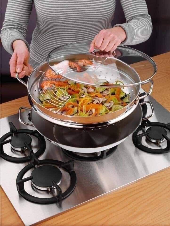 CHẢO XÀO - HẤP WMF WOK MACAO 36CM  ( Hàng Đức)
