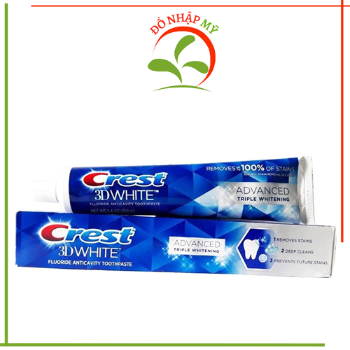 [crest] KEM ĐÁNH RĂNG CREST 3D WHITE 158GR CỦA MỸ (CÂY)