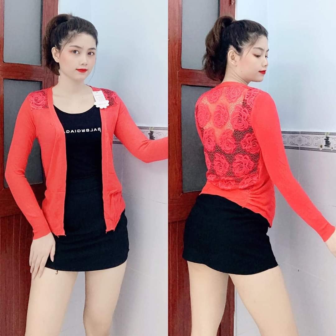Áo khoác len phối ren lưng khoác nhẹ nhiều màu siêu xinh