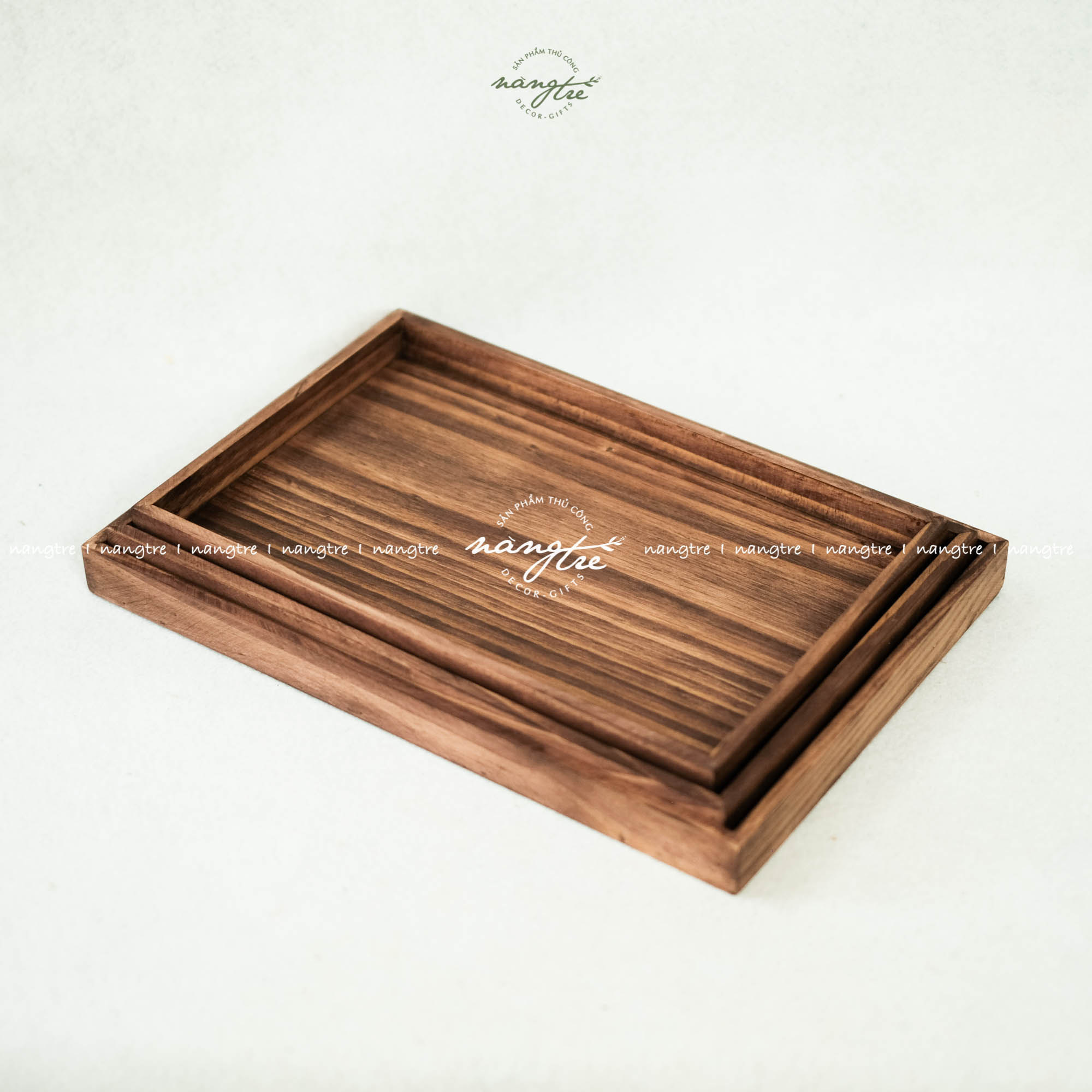 Khay gỗ chữ nhật đựng đồ