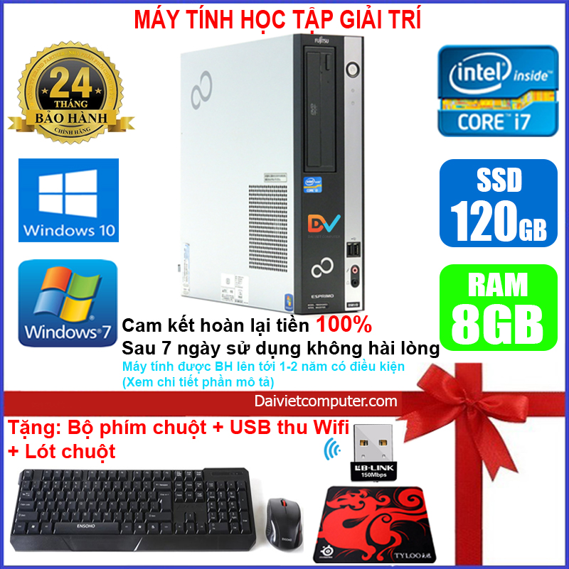 [Trả góp 0%]Case máy tính Fujitsu CPU G620 / Core i7 2600 / Ram 4-8GB ...
