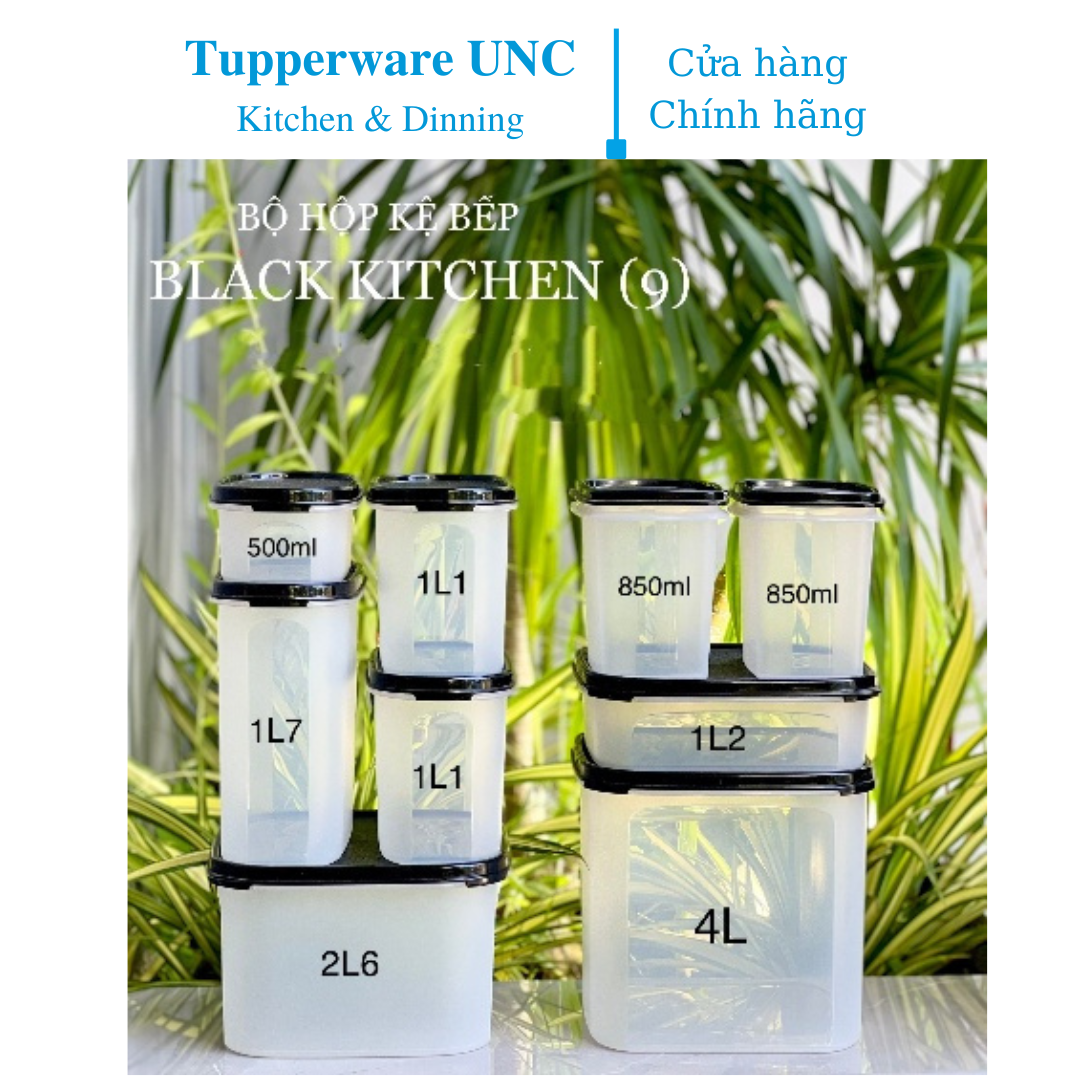 Bộ hộp kệ bếp Tupperware Modular Mates Black Kitchen 9 hộp