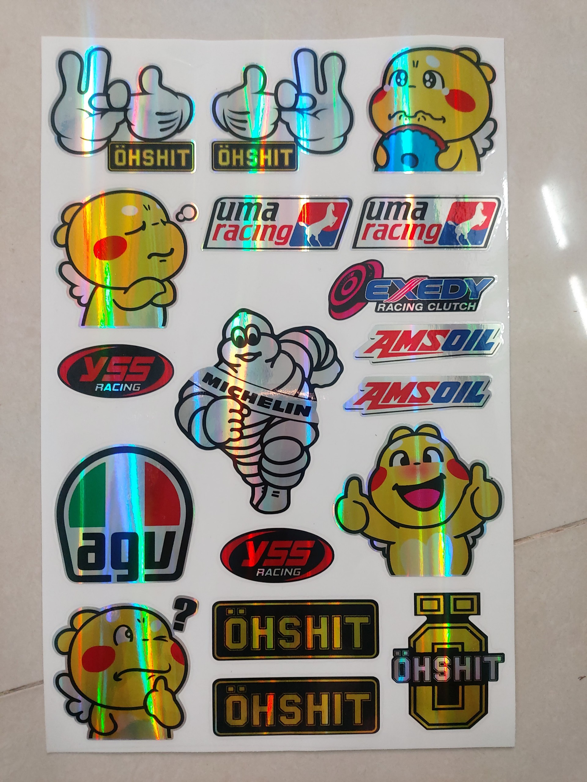 Combo logo sticker nhãn hiệu xe máy 7 màu