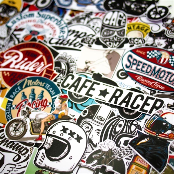 [HCM]Set 100 Sticker hình dán - Cafe Racer