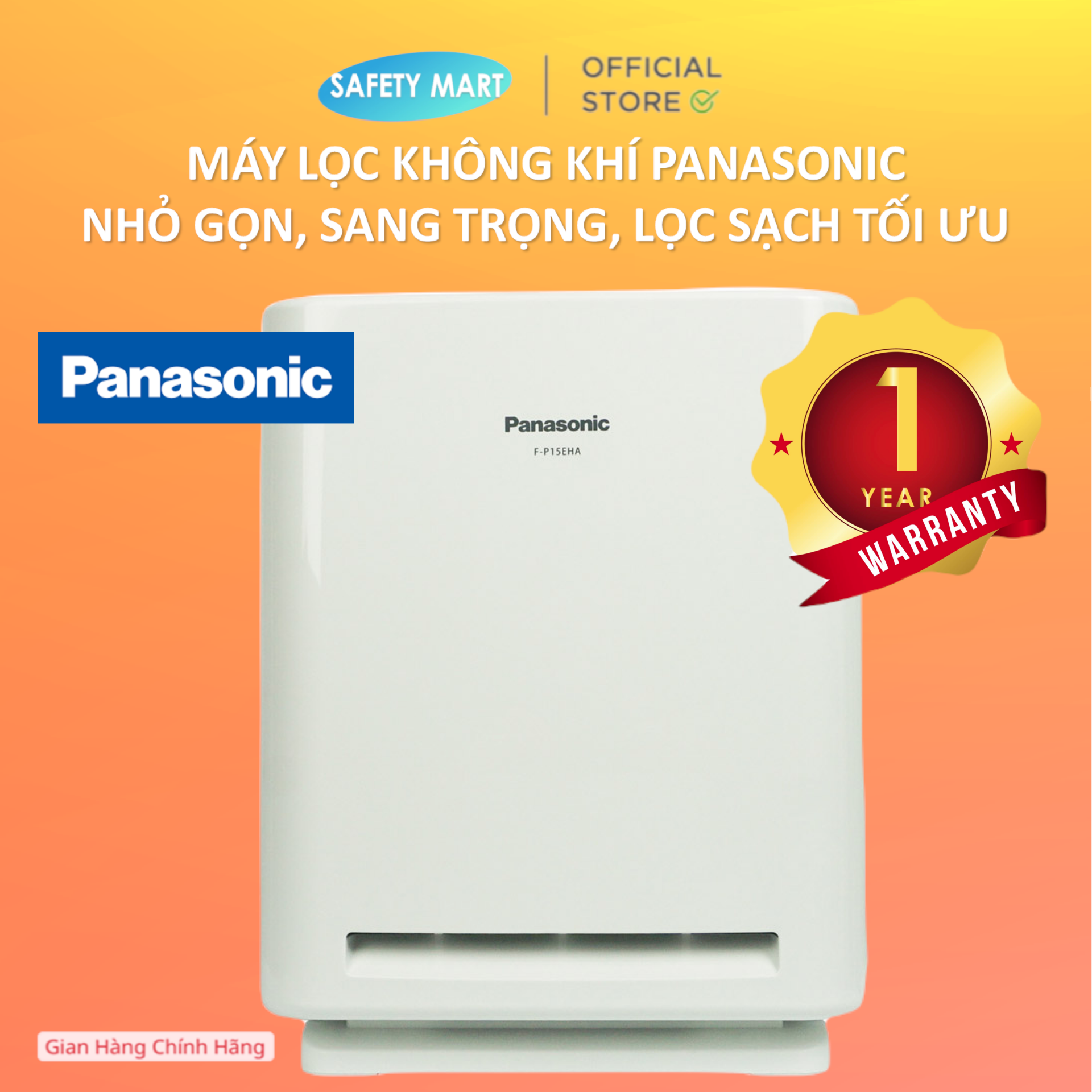 Panasonic air purifier f-p15eha, 13m2, white gray compact exquisite, sensor sensor smell, 3 Mode fan wind-warranty 12 months-genuine goods safety Mart official