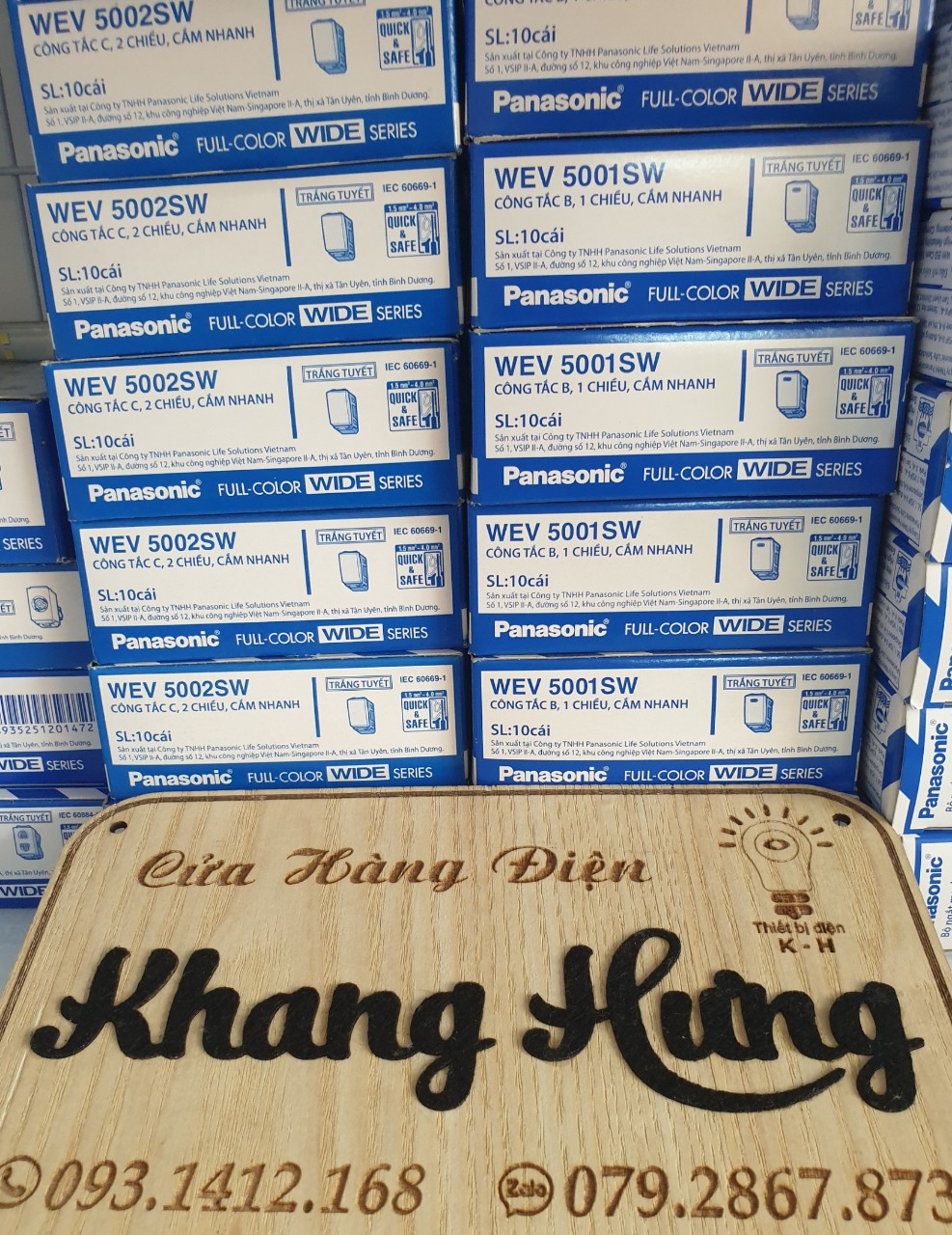[ PANA ] Công tắc 1 chiều, 2 chiều Panasonic Wide WEV5001SW , WEV5002SW (1 Hạt)