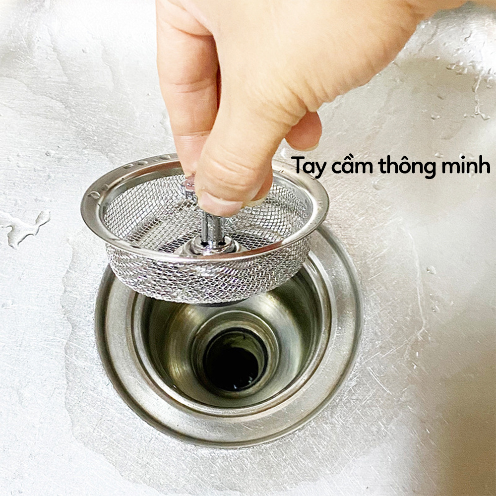 Giỏ lọc rác nắp đậy bồn rửa chén, rọ lọc rác cho chậu rửa hộc chén chất liệu Inox - Nắp giỏ lọc rác nắp đậy bồn rửa chén giá tốt thoát nước nhanh, rọ lọc rác bồn rửa bát thông minh