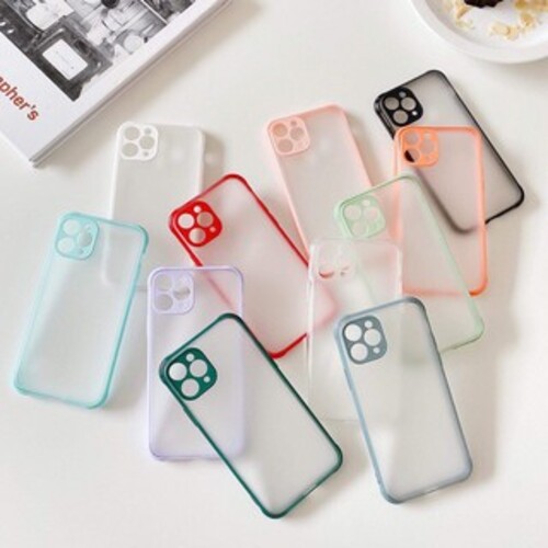 Ốp Lưng Iphone Chống Sốc Bảo Vệ Camera Lưng Nhám Viền Màu