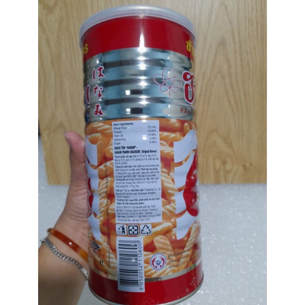 Bánh snack tôm Hanami lon 110g