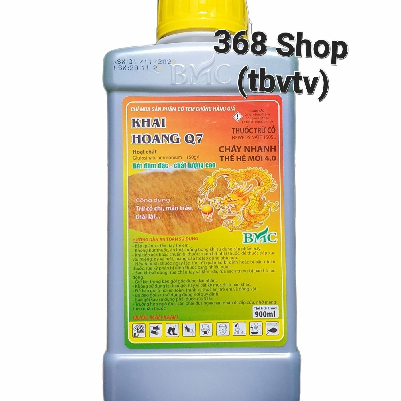 (Combo 5 chai)💎 Chết sạch mần trầu..Thuốc trừ cỏ KHAI HOANG Q7 (900ml) JAFOSINA 150SL 🧧