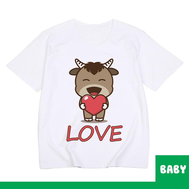 Áo thun dành cho bé trai in hình " CHÚ TRÂU LOVE cute" dễ thương chất vải êm, dễ chịu- BTBB10-THƯƠNG HIỆU LAVIESHOP