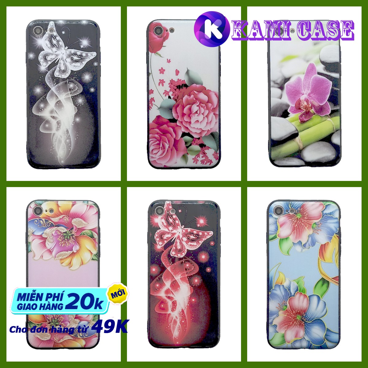 [HCM]Ốp Lưng iPhone 7 / iPhone 8 Cứng Bóng Viền Dẻo