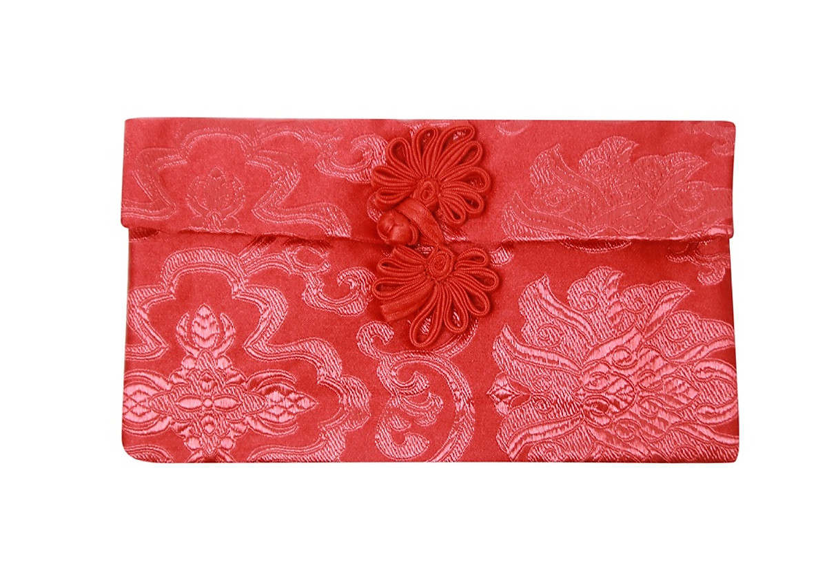 Bao Lì Xì Vải Gấm Cao Cấp Phối Nơ Kết Họa Tiết May Mắn