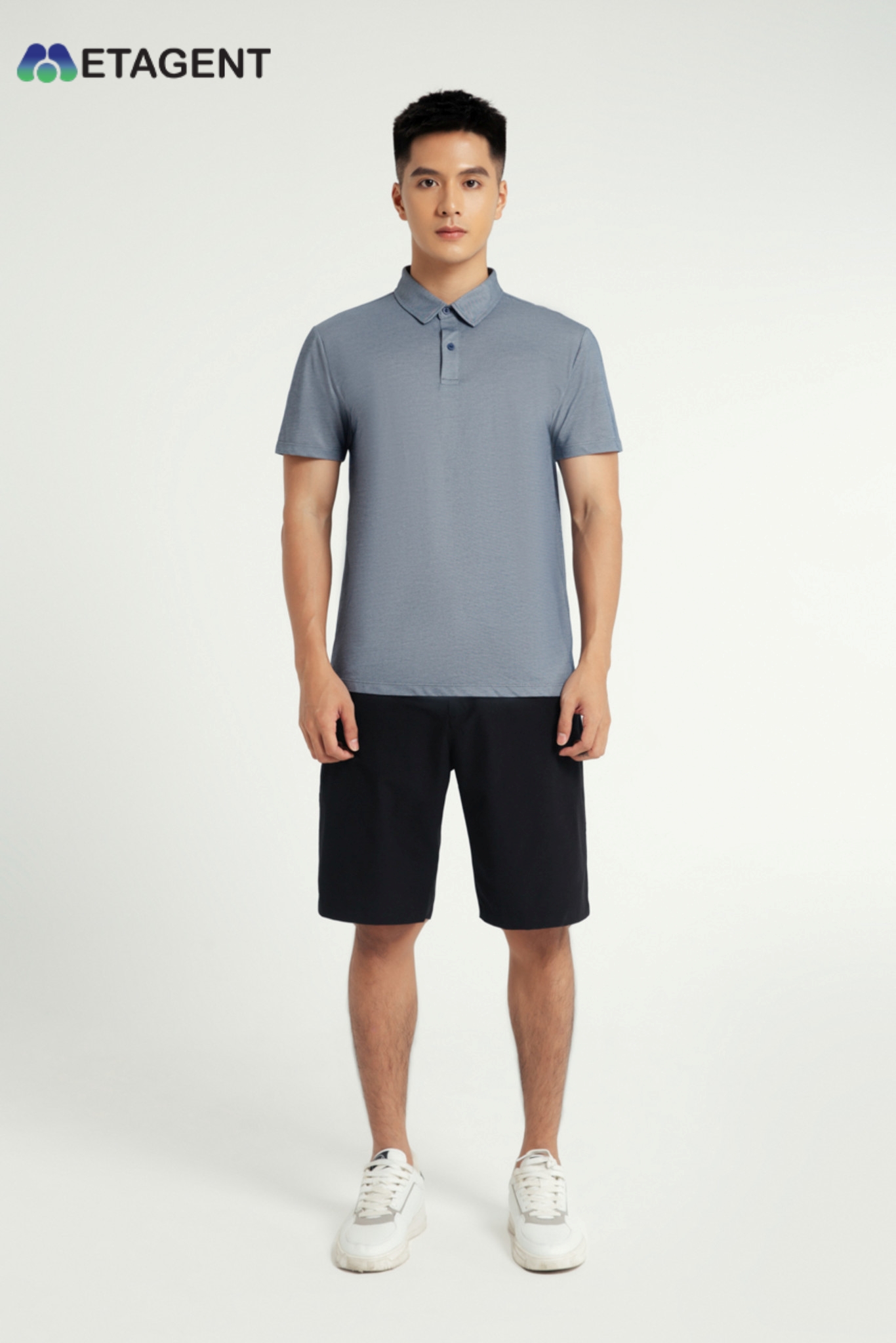 Áo Polo dáng regular fit thun trơn METAGENT MS 57E3413