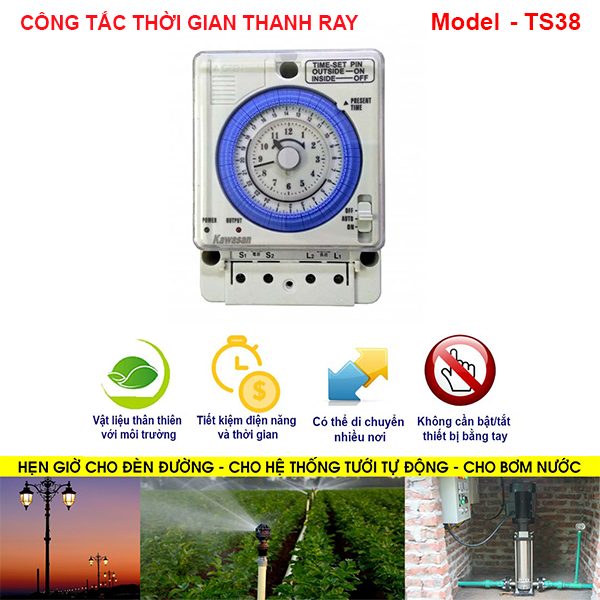 CÔNG TẮC HẸN GIỜ THANH RAY TS38