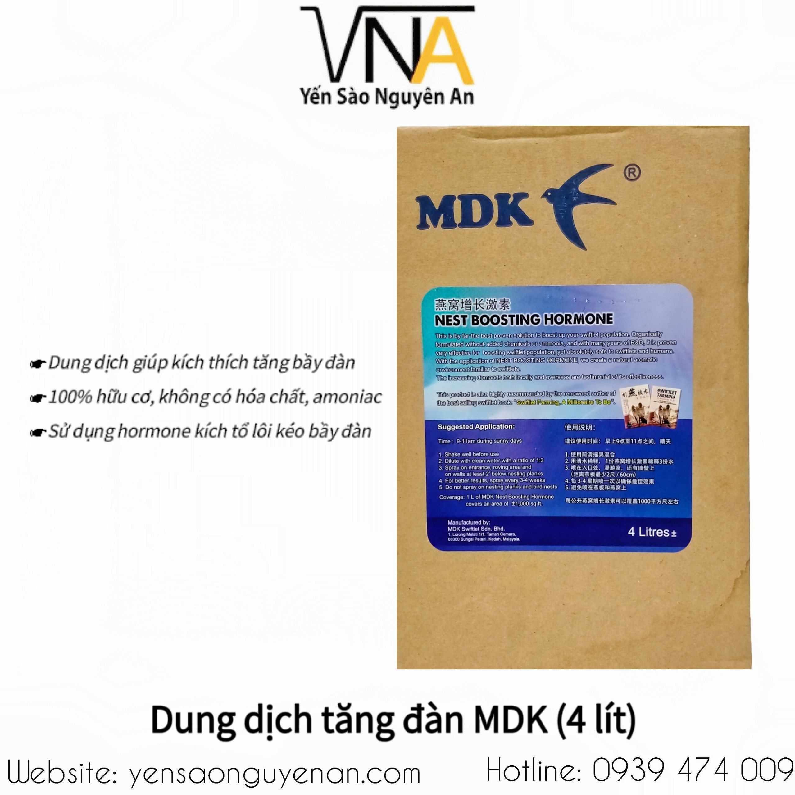 [SP000295] DUNG DỊCH NHÀ YẾN [NEST BOOSTING HORMONE] [4L]