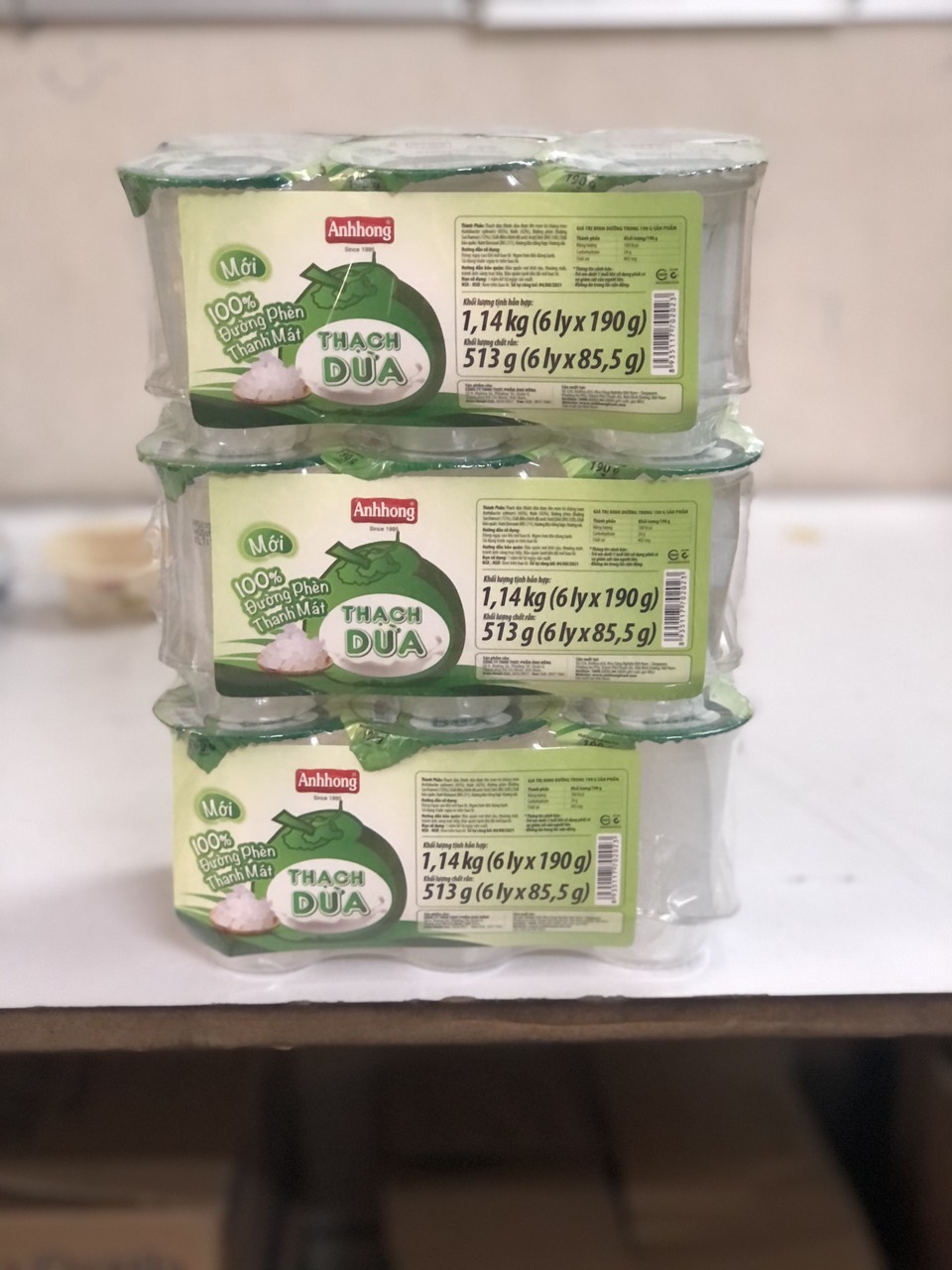 [HCM]THẠCH DỪA ÁNH HỒNG 190GR * 6 LY