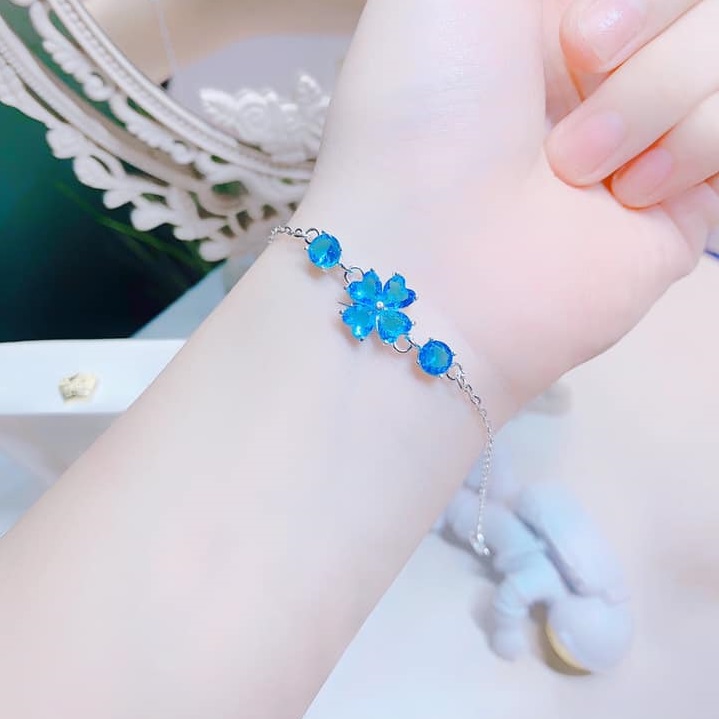 Lắc tay nữ bạc ta mặt cỏ 4 lá MS75