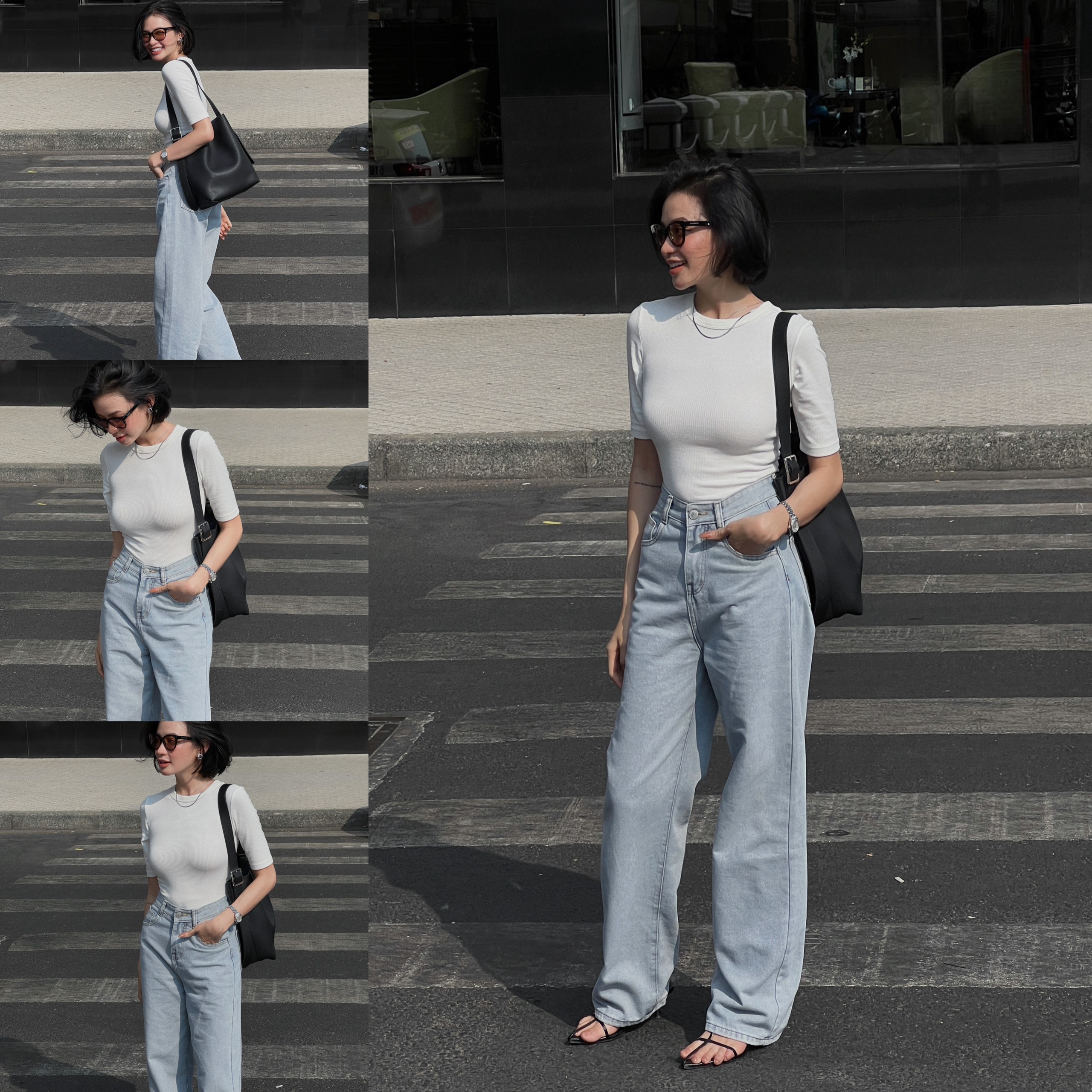 Áo thun trơn tay lửng chất dày dặn, AO47, Ladie Studio