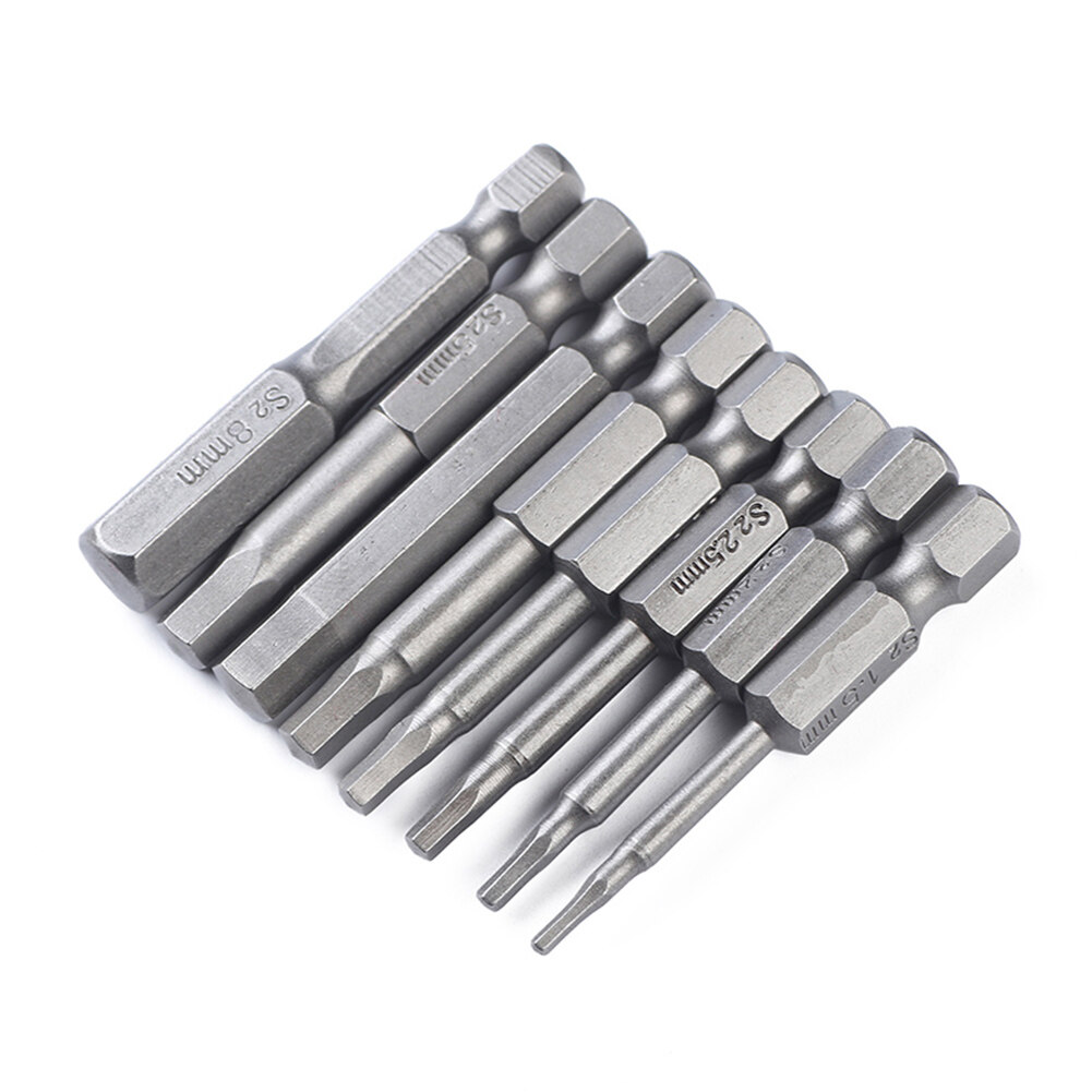 Farfi 8Pcs Hexhead Allen Bit Set Quick Change Connect Driver Power Drill Metric Tool