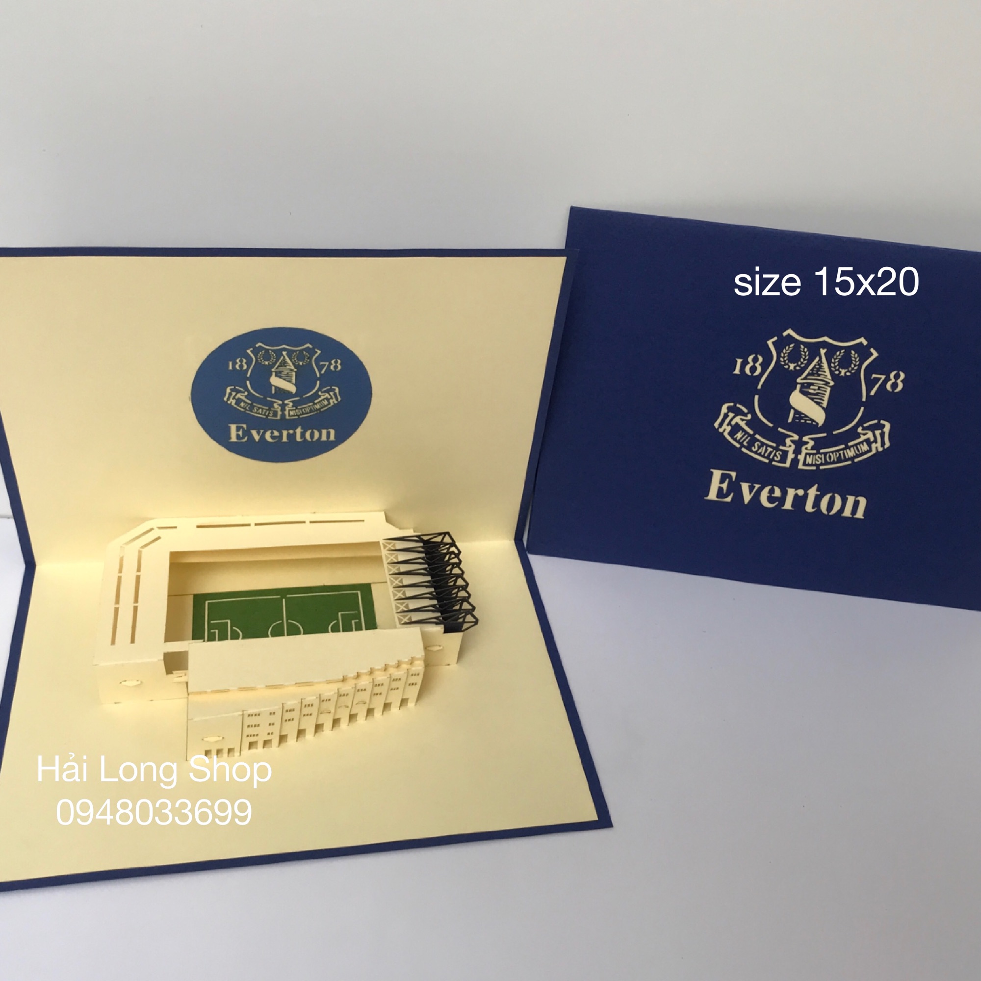 Sân bóng Everton - Stadium - Thiệp 3D ( mở 90 độ )