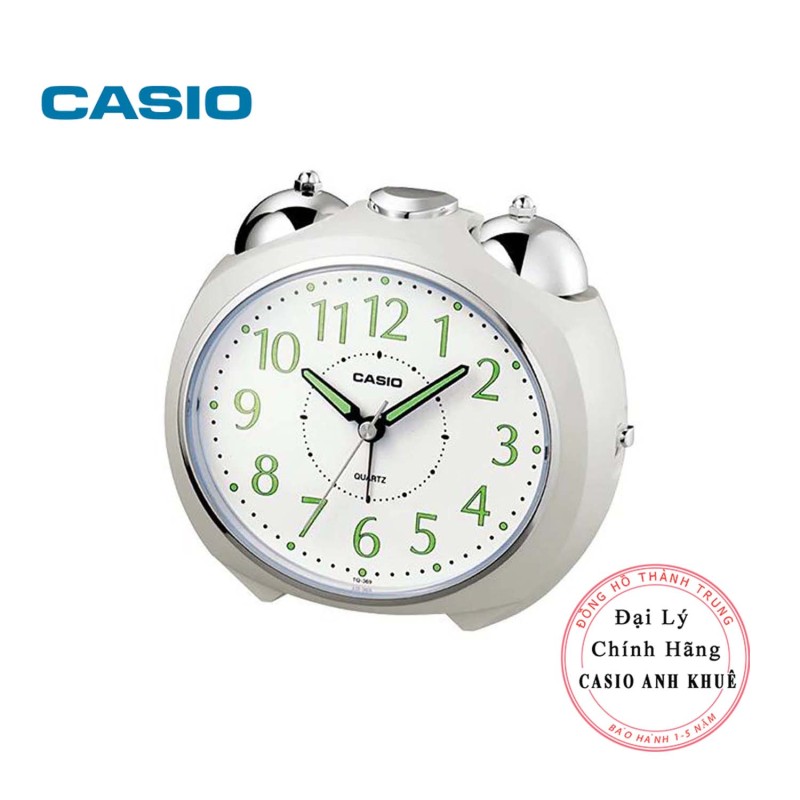 Đồng hồ để bàn Casio TQ-369-7DF có đèn chuông báo thức, dạ quang ( Kích thước 11.6×13×9 cm ) bán chạy