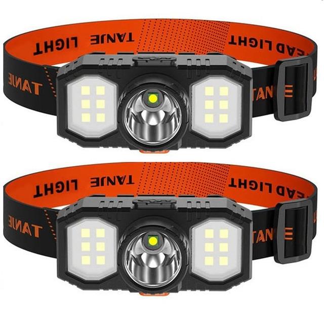 LED Headlamp USB Rechargeable Headlights with Built-in Battery Flashlights 3 Lighting Modes for Fishing Running