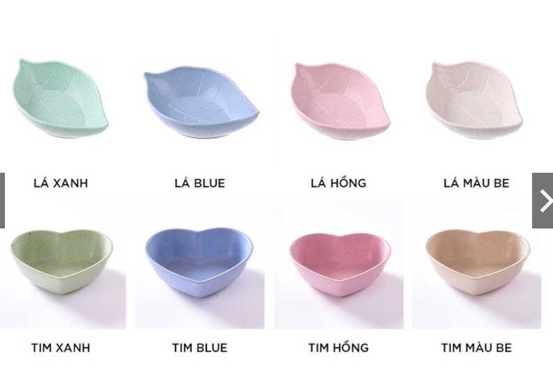 Set 3 Bát ăn dặm lúa mạch mini hình hoa lá