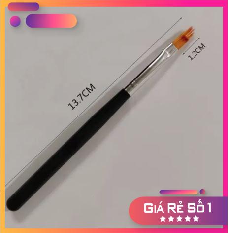 Cọ ombre (đầu dẹt, cán gỗ đen) - Mini Nails