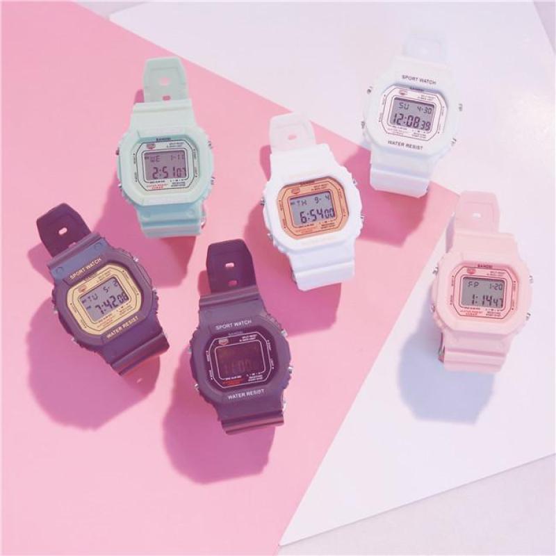 Nơi bán Đồng Hồ Thể Thao Nữ SPORT WATCH mặt vuông siêu đẹp + Tặng Vòng tay.