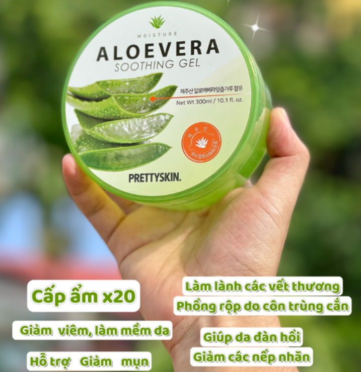Gel dưỡng đa năng prettyskin soothing gel rau má / lô hội / bơ / dưa hấu / ốc sên 300ml lyo.vn