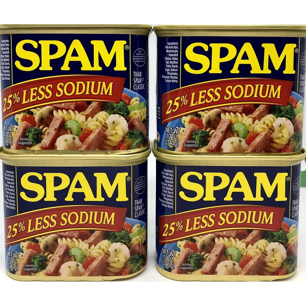 [CHUẨN MỸ] THỊT HỘP SPAM 25 LESS SODIUM 340Gr (Ít Mặn)