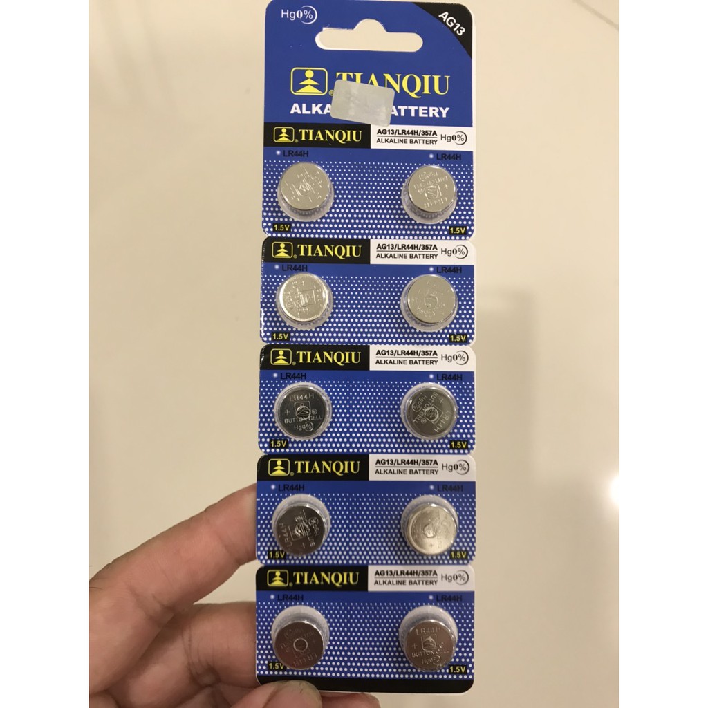 Vỉ pin AG13 - LR44 - Vỉ 10 viên