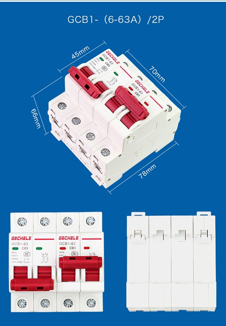 Aptomat đảo chiều 1 pha 63A Gechele-át đảo chiều