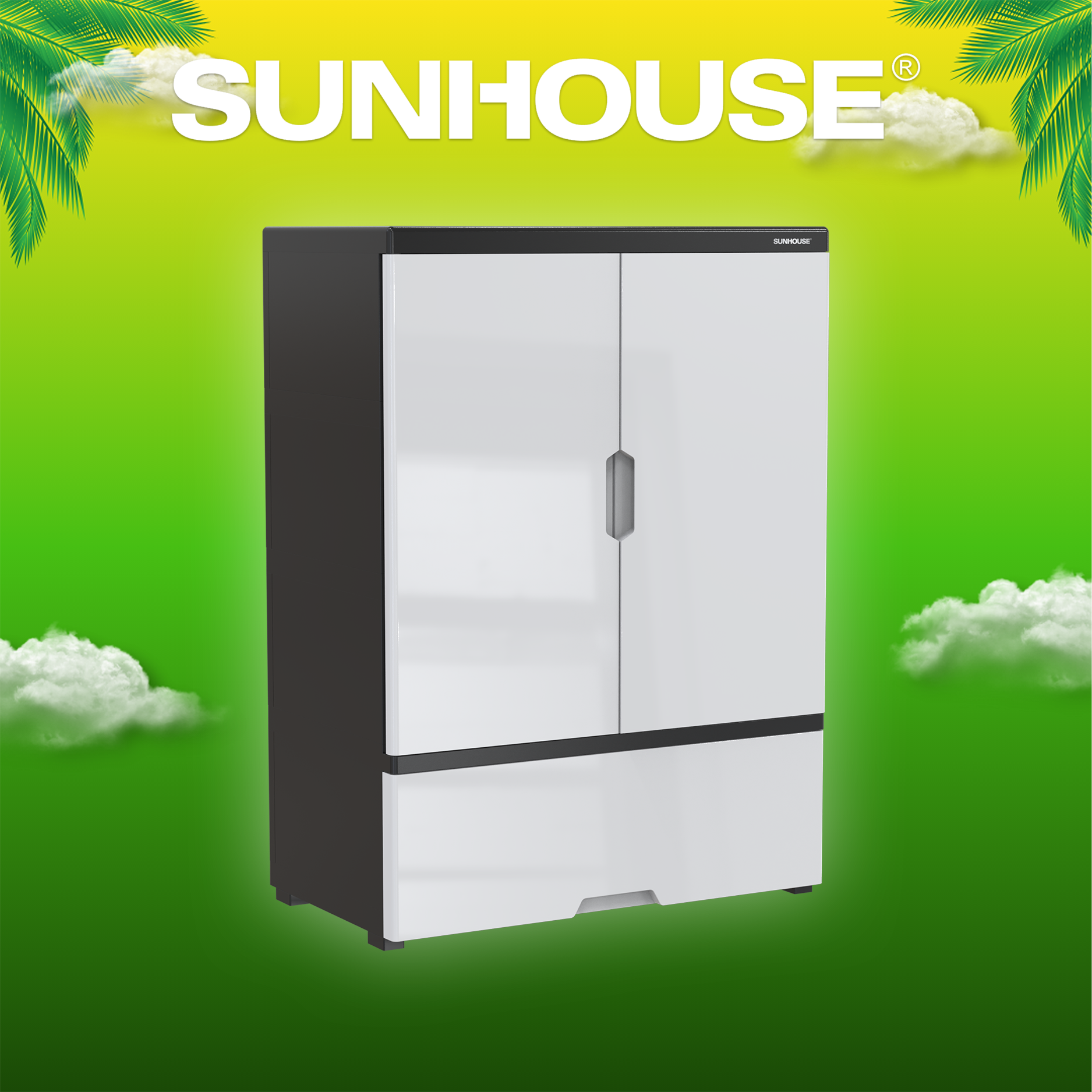 Tủ để giày nhựa 2 cánh 1 ngăn sunhouse ks-ca950s1