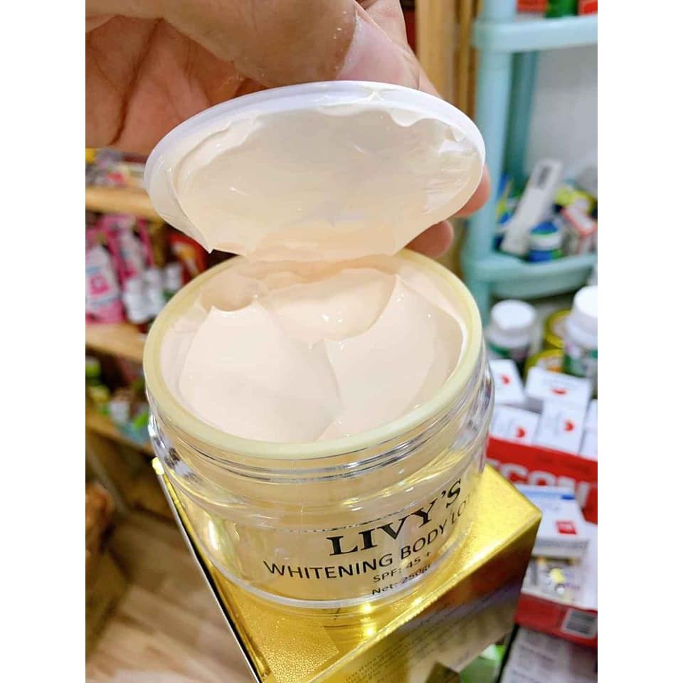 Kem body dưỡng trắng da Livy's Vàng